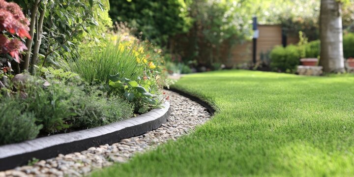 Landscape design project with paving and planting